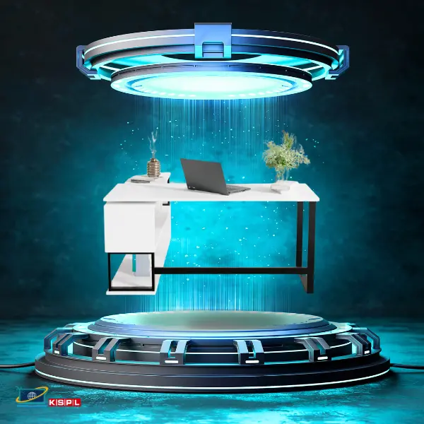 L Shape Workstation In White Colour